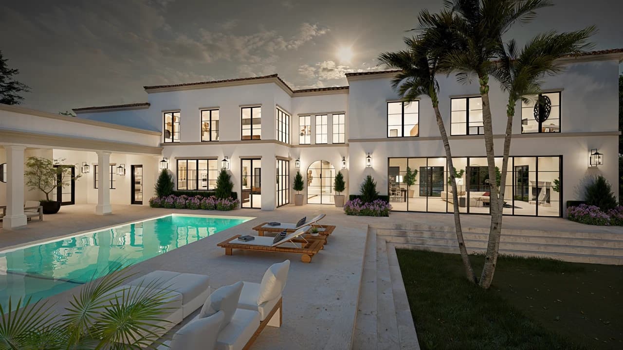 Representación arquitectónica: Patio de piscina y terraza de 1080 NE 96 Street